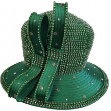 Mujer&apos;s Designer Dress Satin Ribbon All Year Around Dressy Church Hat Green  eb-41039398